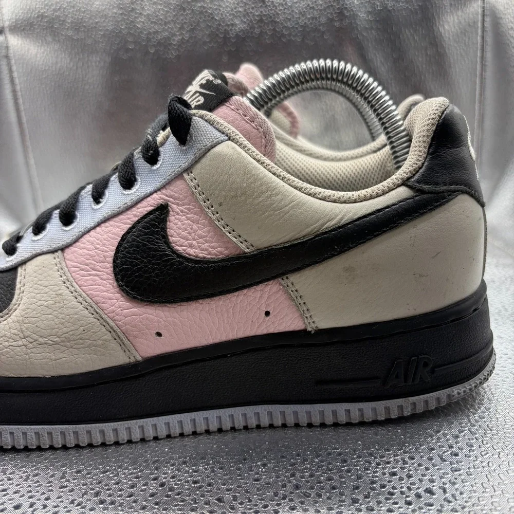 Size 8.5 Nike ID Air Force 1 Low Black Gray White Womens Sneakers DV3907-900